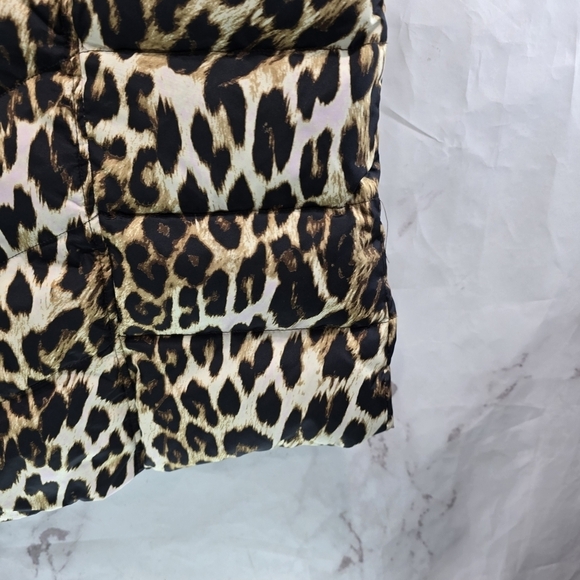 Lands End Vest Womens 2X Leopard Down Puffer Insulated Quilted Goose Puffy - Picture 4 of 10